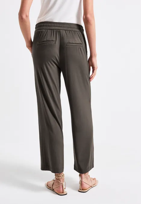 Wide Leg Hose mit Jogg Bund nomad brown