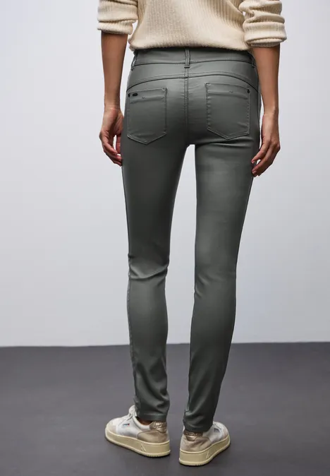 Slim Fit Coated Hose balsam green