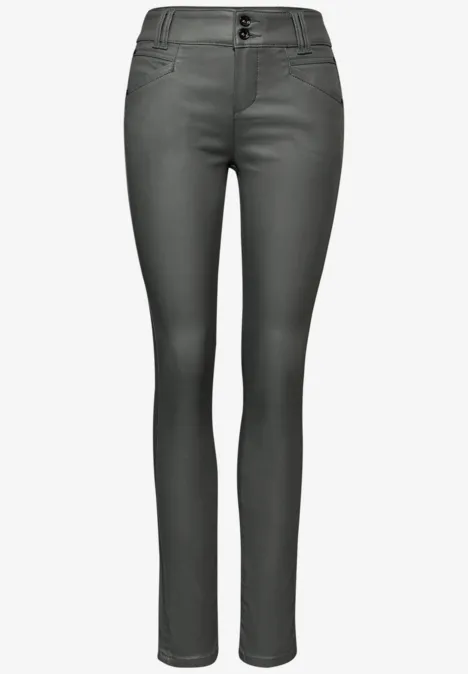 Slim Fit Coated Hose balsam green