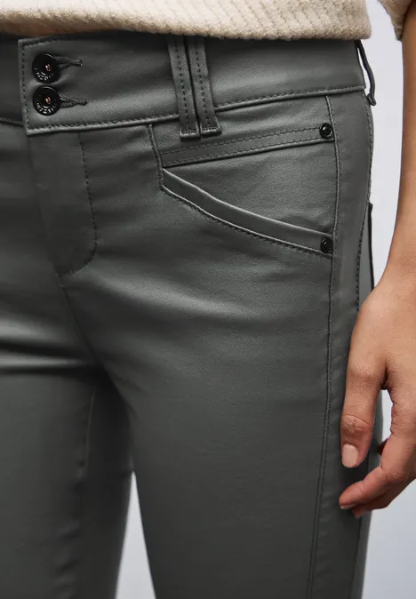 Slim Fit Coated Hose balsam green