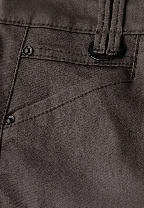 Slim Fit pantalon enduit deep roast brown