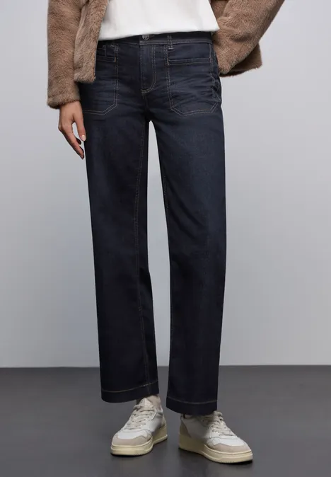 Uitgerolde Wide Legs jeans rinsed wash