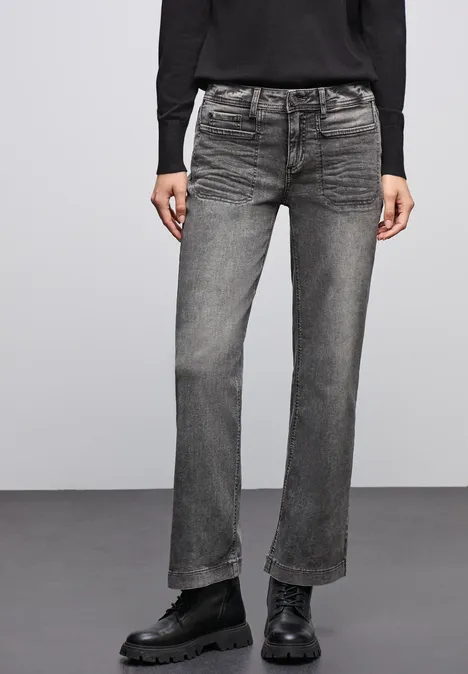 Wide Leg Jeans mid grey washed