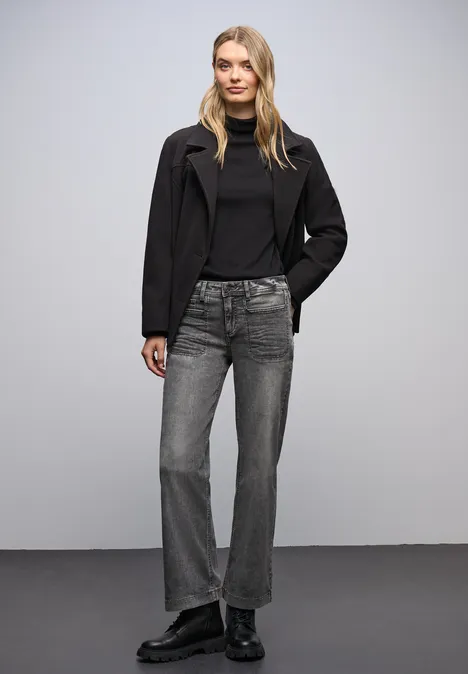 Wide Leg Jeans mid grey washed