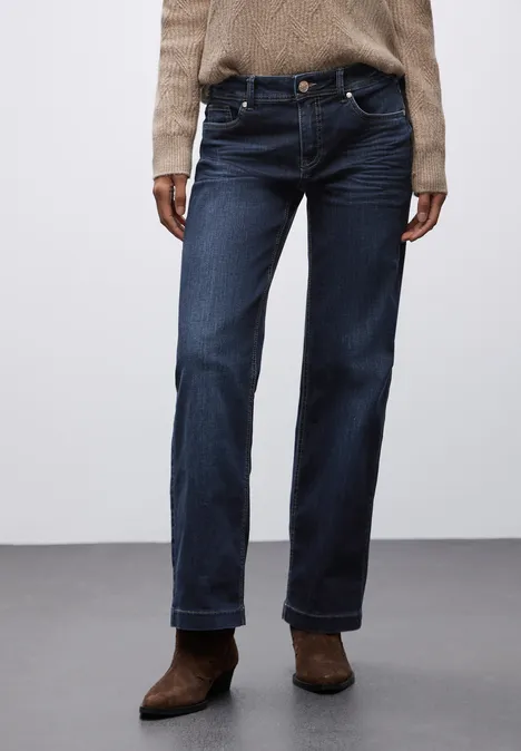 Straight Leg Jeans deep indigo washed
