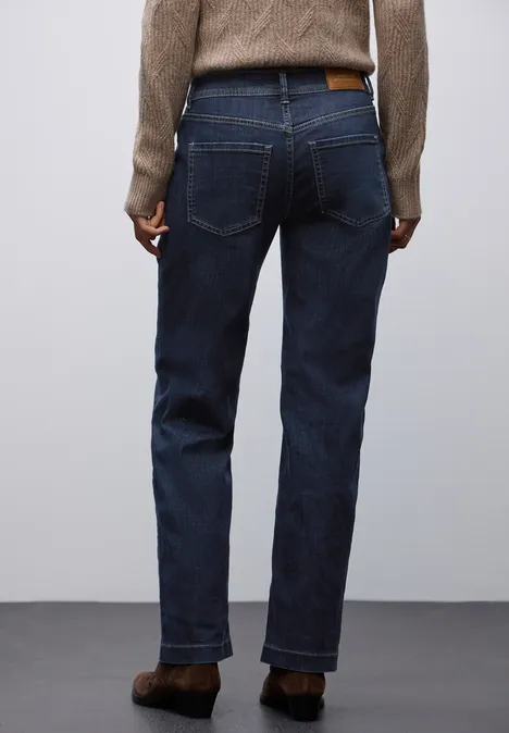 Straight Leg Jeans deep indigo washed