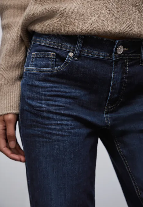 Straight Leg Jeans deep indigo washed