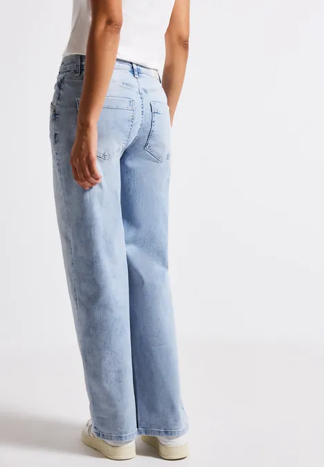 Bleached Wide Leg Jeans Super Bleach washed