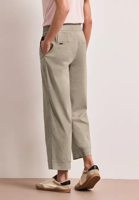 Pantalon Casual Fit avec turn-up morning beige