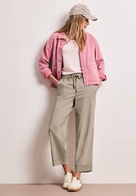 Pantalon Casual Fit avec turn-up morning beige