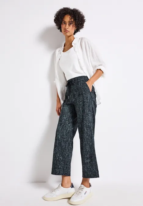 Casual Fit Snake Print Hose deepwater blue