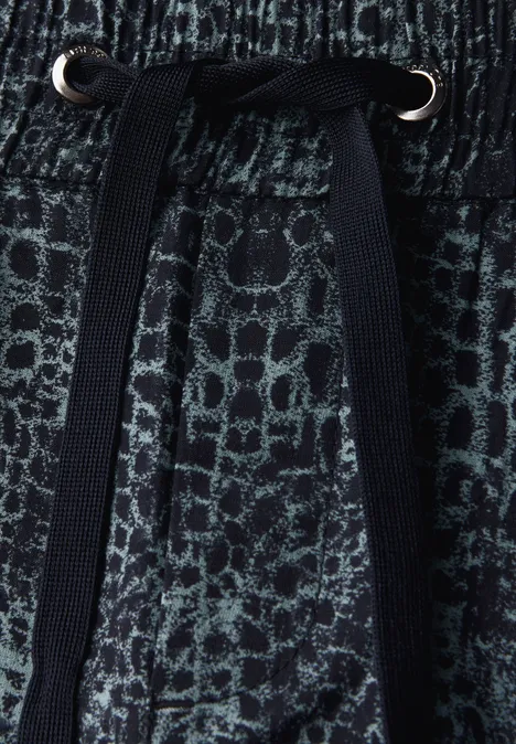 Casual Fit Snake Print Hose deepwater blue