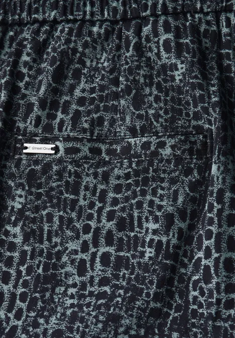 Casual Fit Snake Print Hose deepwater blue