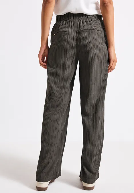 Wide Leg Crinkle Hose nomad brown