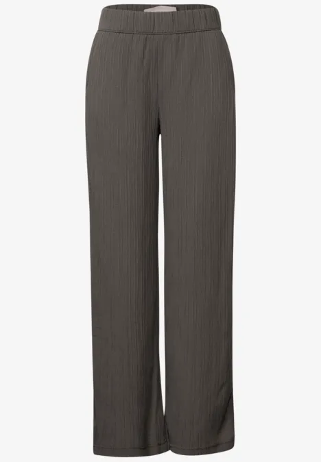 Wide Leg Crinkle Hose nomad brown