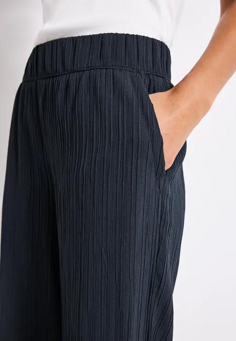 Wide Leg Crinkle Hose deepwater blue
