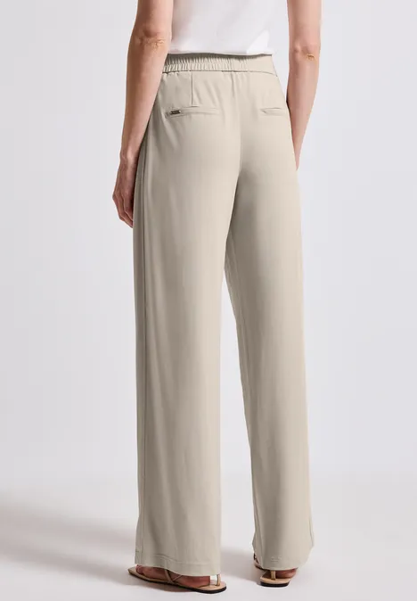 Glitzernde Wide Leg Hose silkstone white
