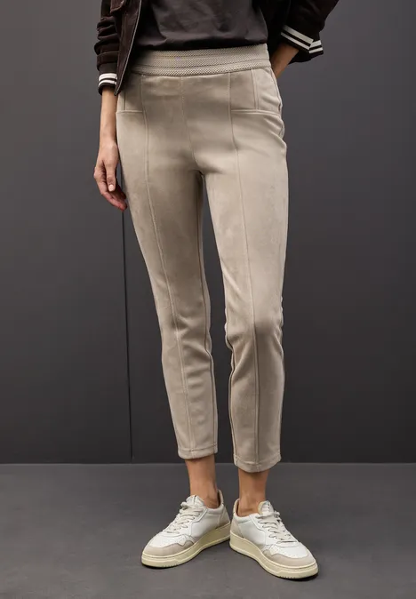 Velours Hose dark morn beige