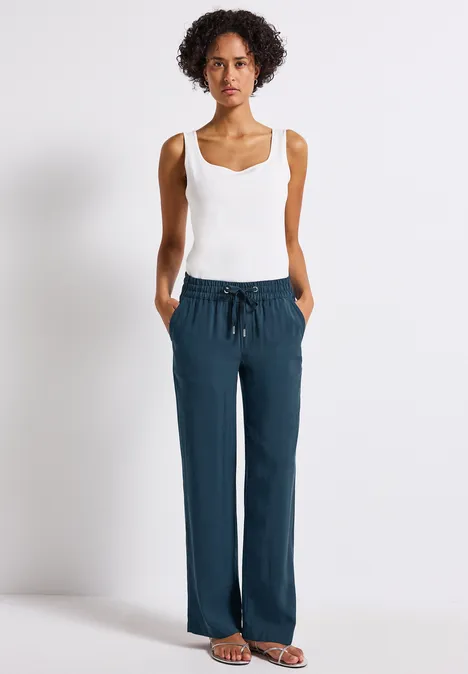 Straight Leg Twill Hose tide blue