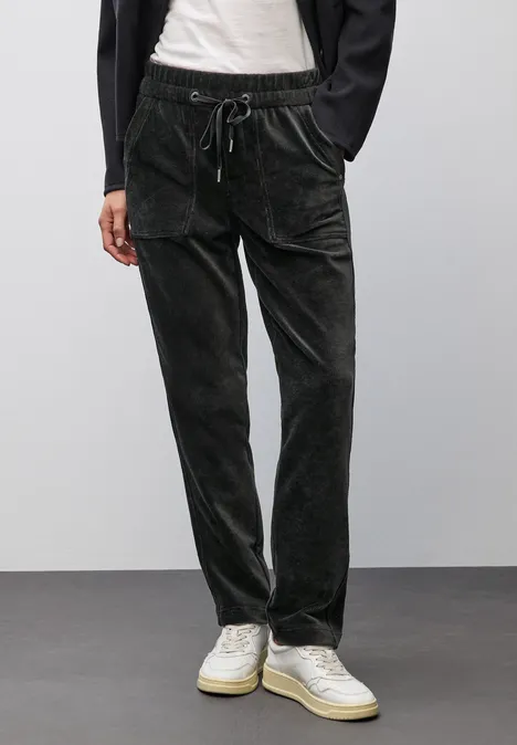 Loose Fit Cordhose Black