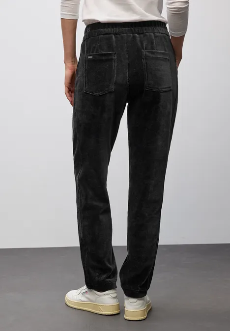 Loose Fit Cordhose Black