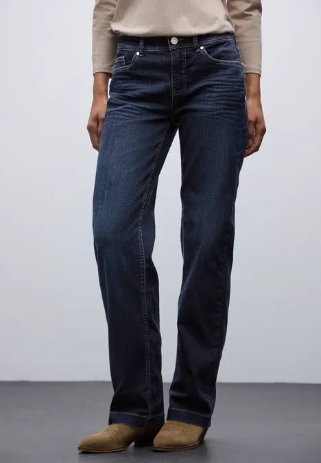 Straight Leg Jeans deep indigo washed