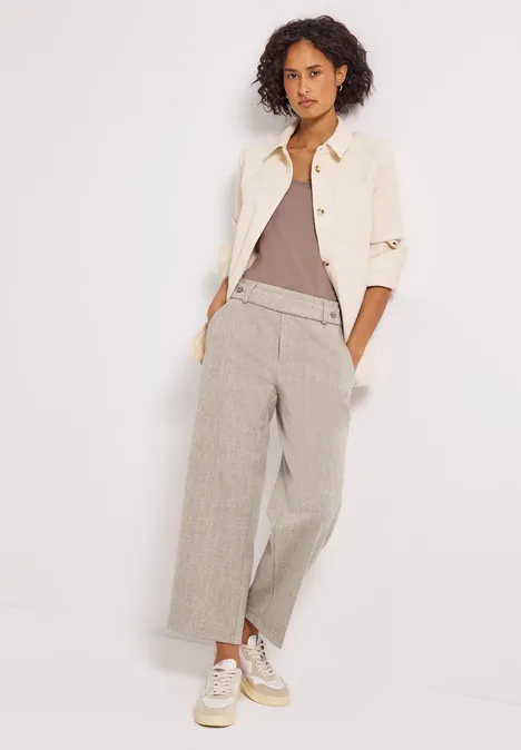 Straight Leg Melange Hose malted beige