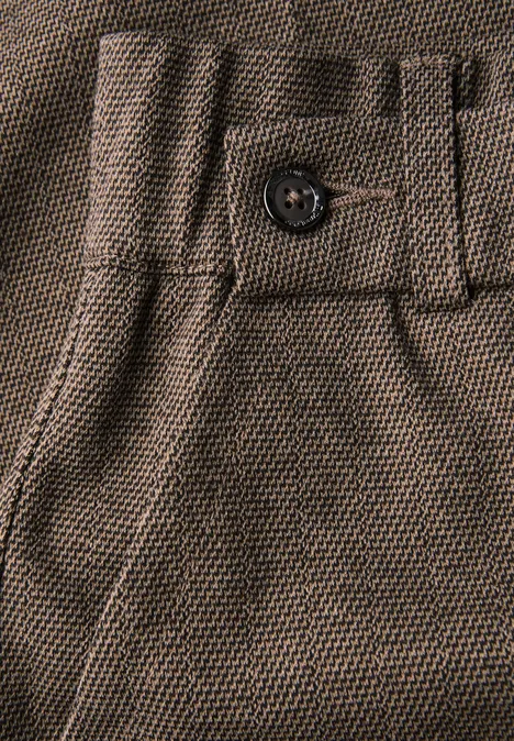 Gemusterte Straight Leg Hose bark brown