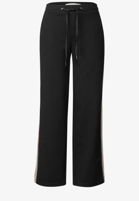 Straight Leg Pantalon structuré Black