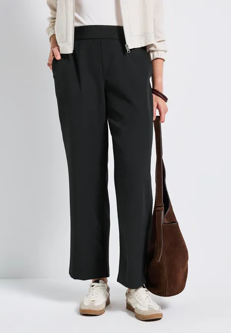 Pantalon en sergé Straight Legs Black