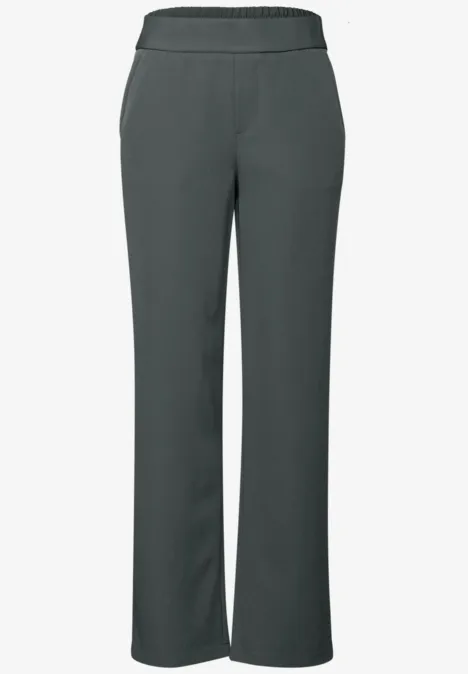 Twill broek met rechte pijpen balsam green