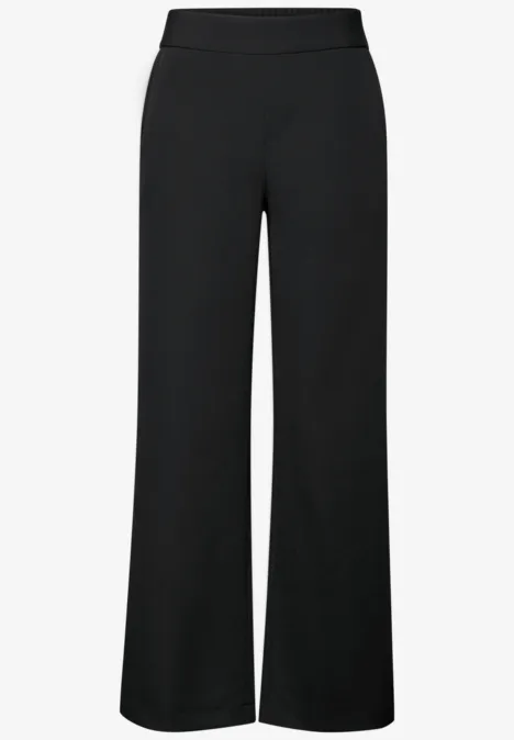 Wide Leg Twill Hose Black