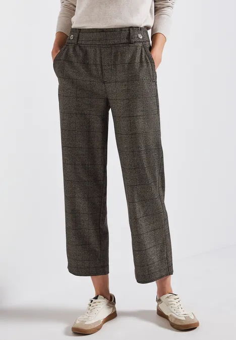 Pantalon à carreaux Straight Legs bark brown
