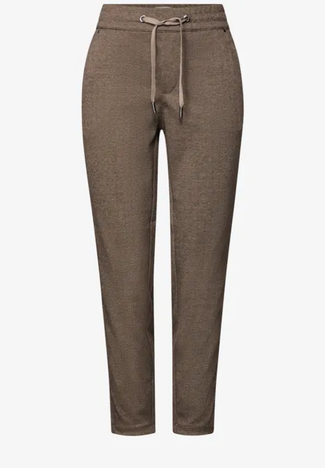 Gestreepte broek bark brown