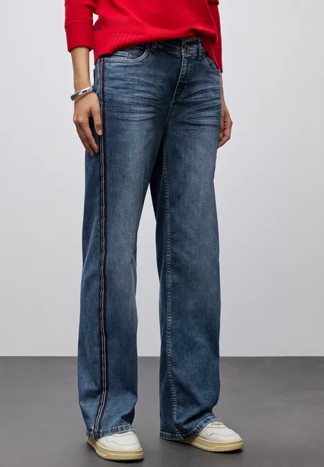 Jeans met gallonstrepen null