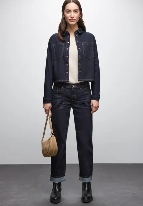 Rinsed Straight Leg Jeans Rinse Blue washed