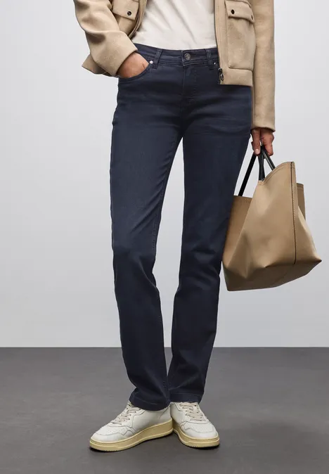 Straight Leg Jeans Blue Black Washed