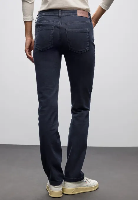 Straight Leg Jeans Blue Black Washed