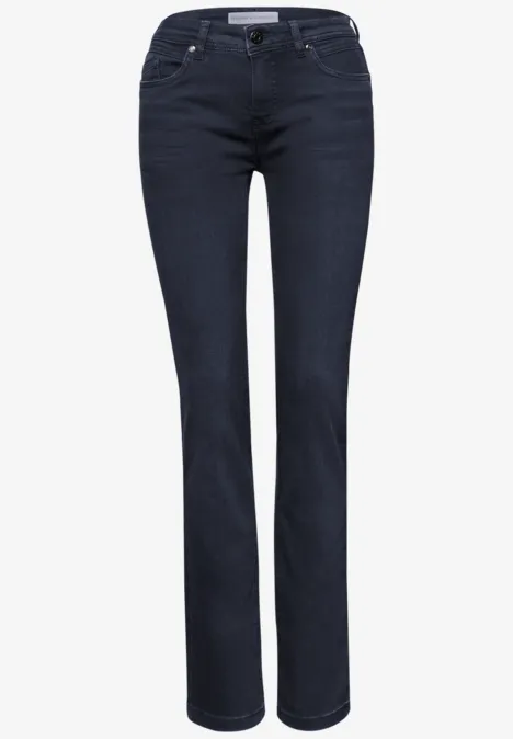 Straight Leg Jeans Blue Black Washed
