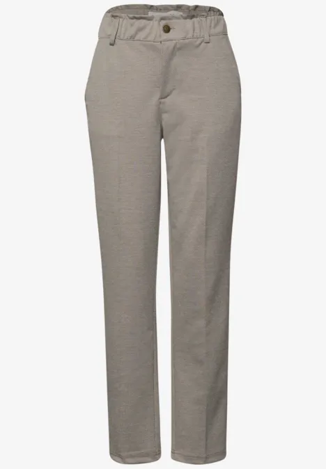 Broek met paperbag jacquard null