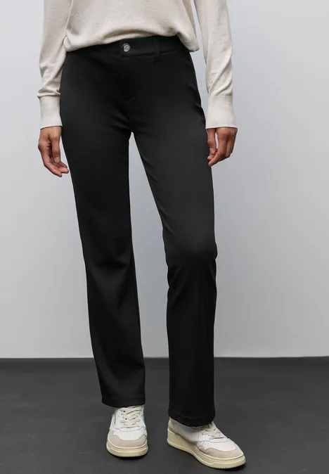 Twill Bootcut Hose Black