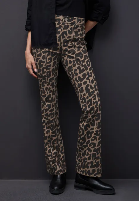 Leo Bootcut Hose silk brown