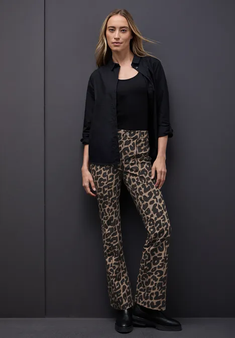 Leo Bootcut Hose silk brown