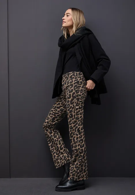 Leo Bootcut Hose silk brown