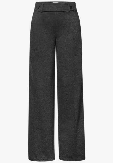 Gemêleerde broek met rechte leg Black