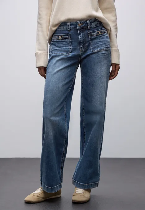 Wide Leg Jeans Medium Blue RandomWash