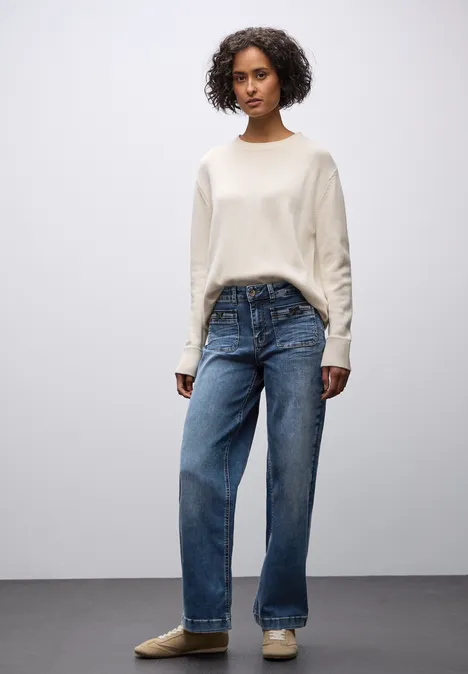 Wide Leg Jeans Medium Blue RandomWash