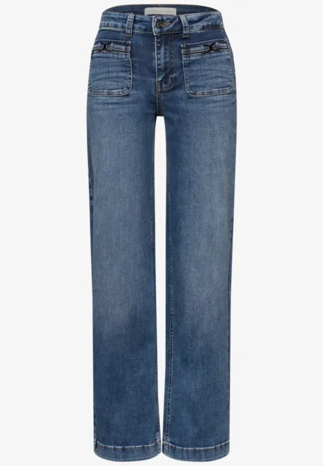 Wide Leg Jeans Medium Blue RandomWash