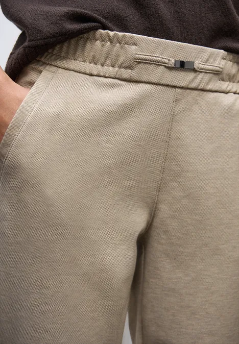 Gemêleerde broek met detail sanded beige mel.