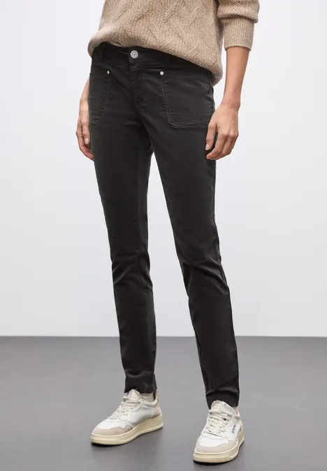 Pantalon en velours côtelé, coupe décontractée darkest brown